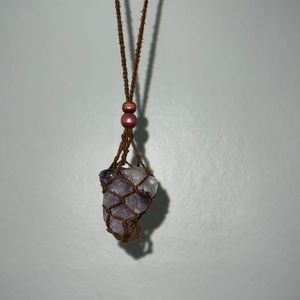 Real Amethyst Quartz Stone Necklace
